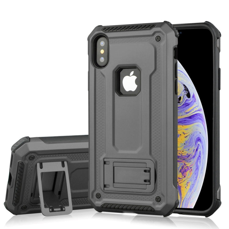 For iPhone XS Max Shockproof PC + TPU Armor Protective Case with Holder