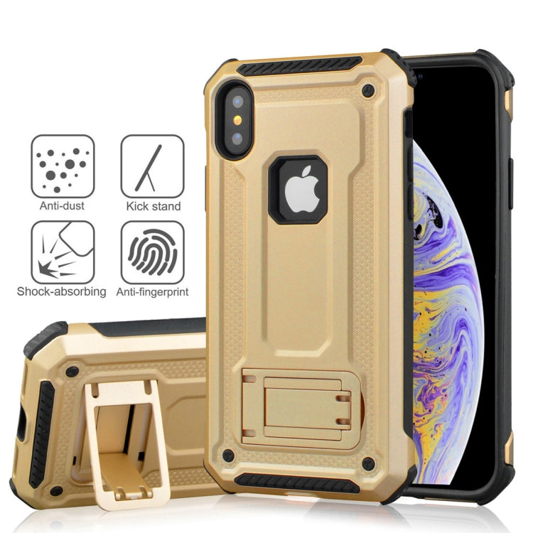 For iPhone XS Max Shockproof PC + TPU Armor Protective Case with Holder