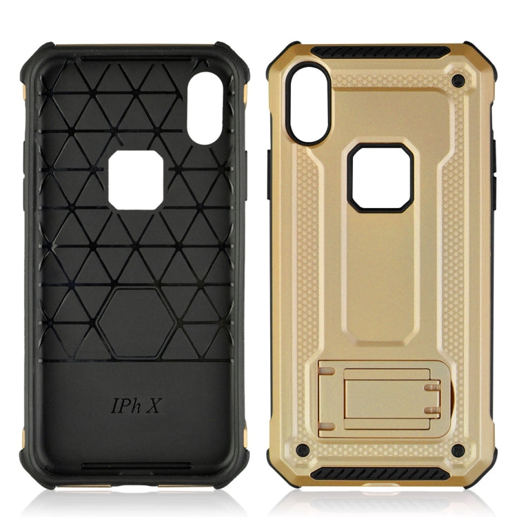 For iPhone XS Max Shockproof PC + TPU Armor Protective Case with Holder