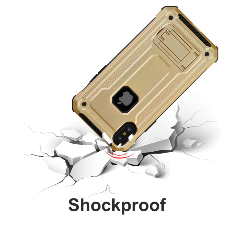 For iPhone XS Max Shockproof PC + TPU Armor Protective Case with Holder