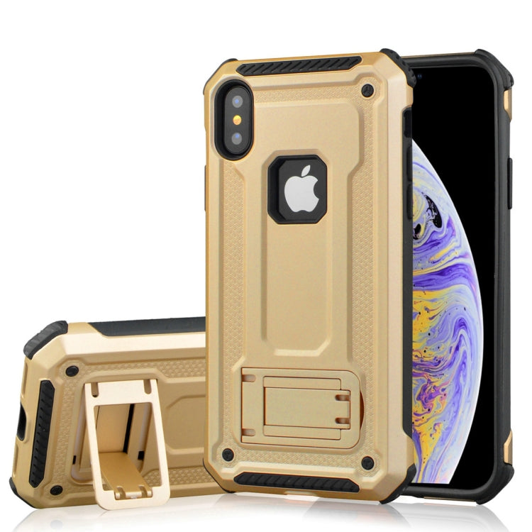 For iPhone XS Max Shockproof PC + TPU Armor Protective Case with Holder
