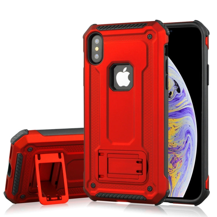 For iPhone XS Max Shockproof PC + TPU Armor Protective Case with Holder