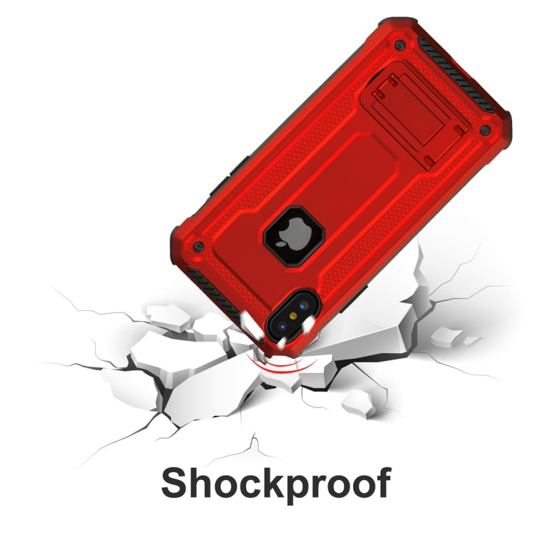 For iPhone XS Max Shockproof PC + TPU Armor Protective Case with Holder