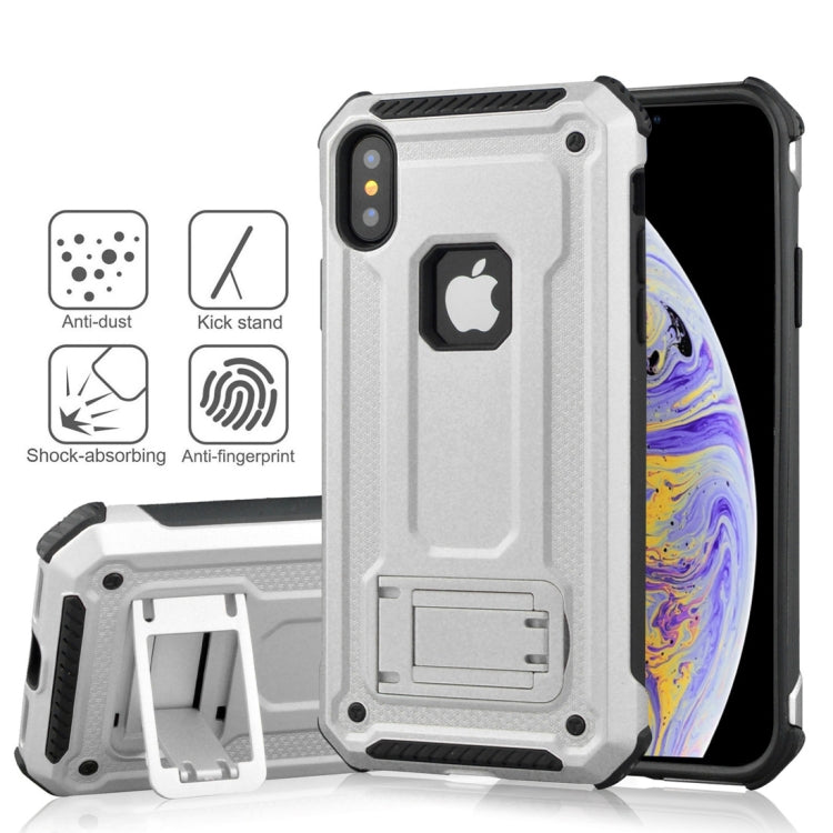 For iPhone XS Max Shockproof PC + TPU Armor Protective Case with Holder