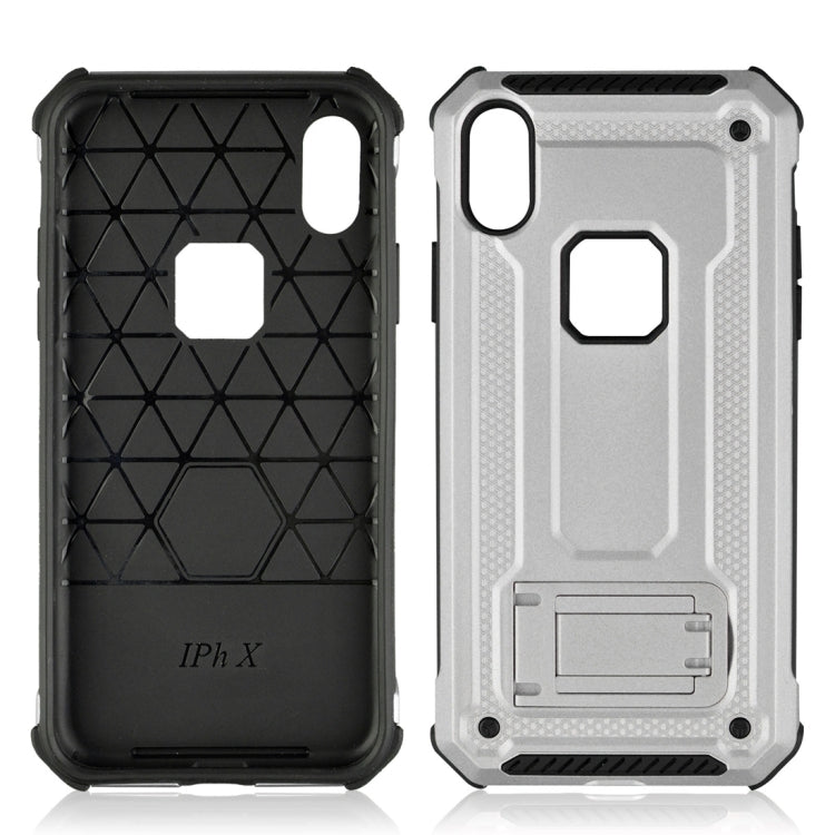 For iPhone XS Max Shockproof PC + TPU Armor Protective Case with Holder