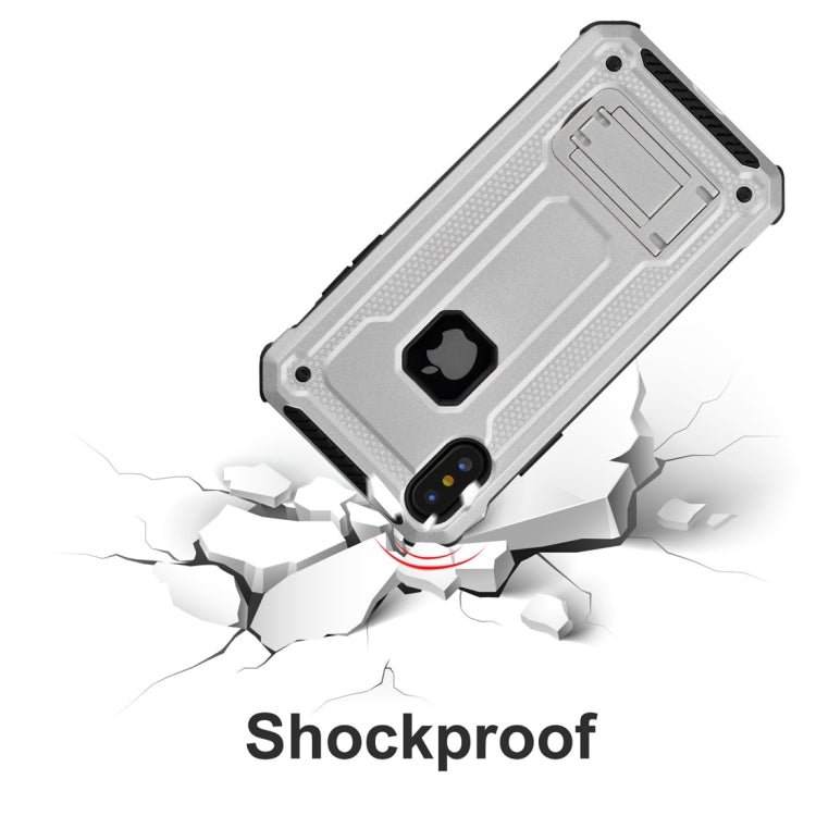For iPhone XS Max Shockproof PC + TPU Armor Protective Case with Holder
