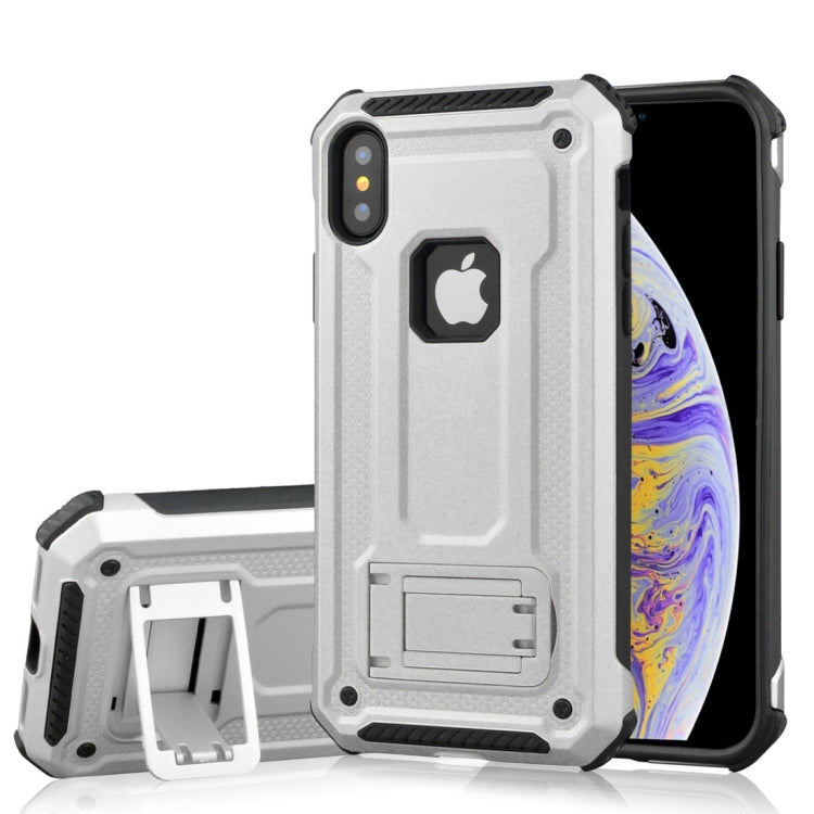 For iPhone XS Max Shockproof PC + TPU Armor Protective Case with Holder