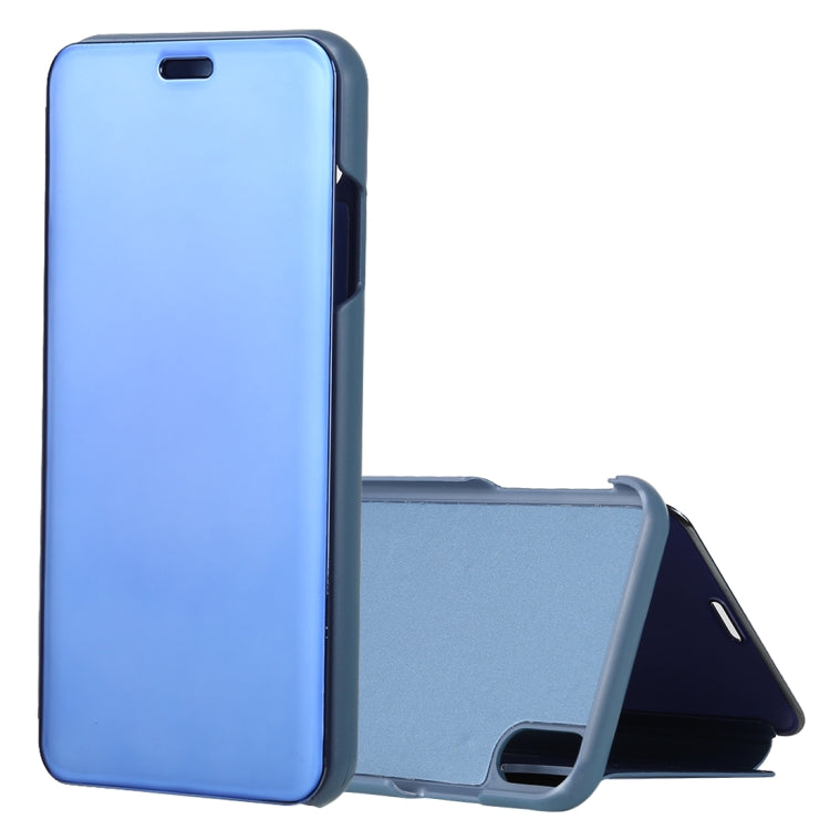 For iPhone XS Max Electroplating Mirror Horizontal Flip Leather Case with Holder