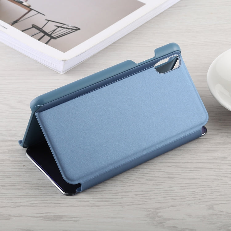 For iPhone XS Max Electroplating Mirror Horizontal Flip Leather Case with Holder