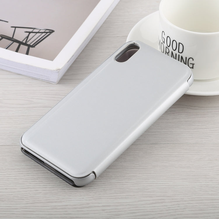 For iPhone XS Max Electroplating Mirror Horizontal Flip Leather Case with Holder
