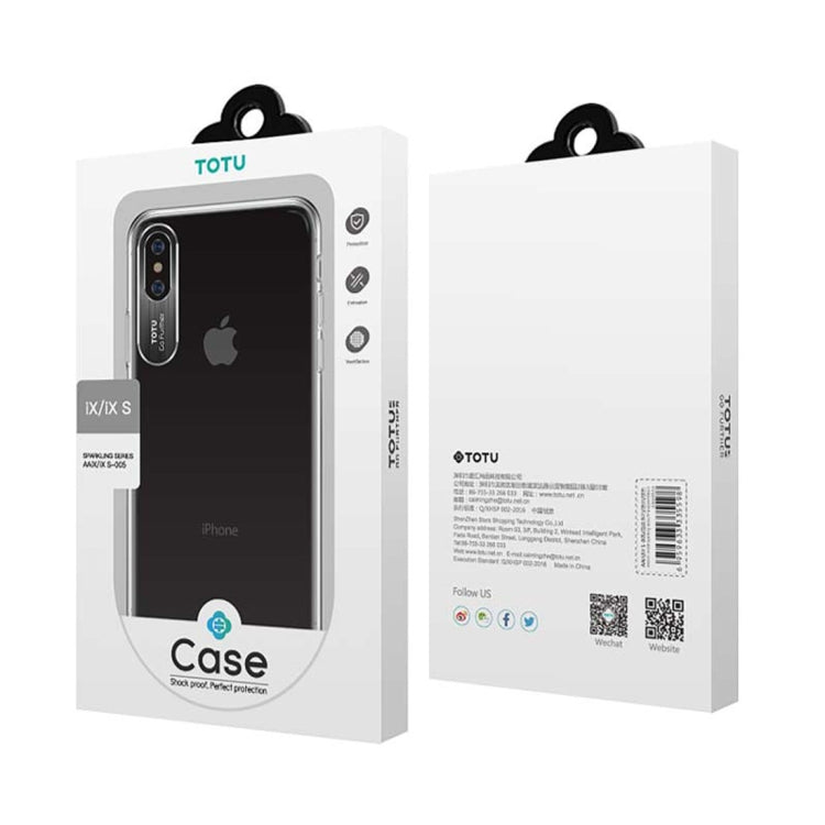 For iPhone XS Max TOTUDESIGN Clear Crystal Series Transparent PC Case(Gold)