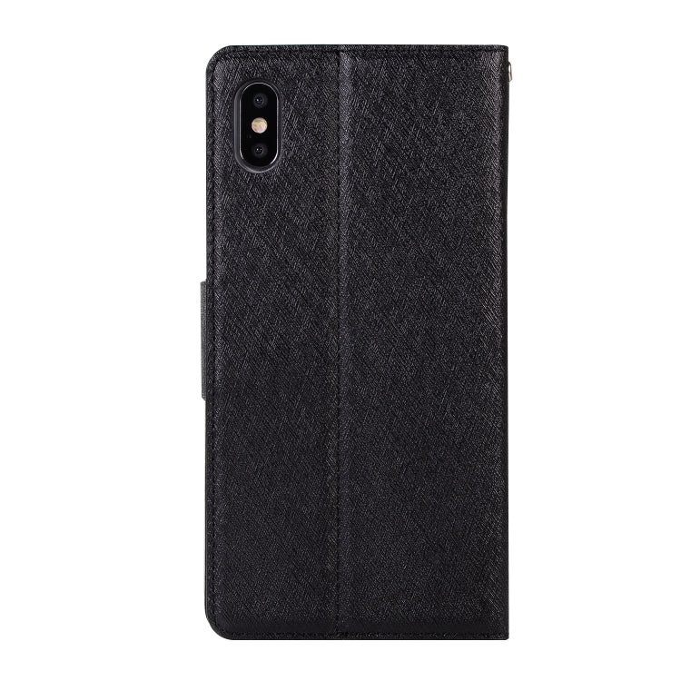 For iPhone XS Max Silk Texture Horizontal Flip Leather Case with Holder & Card slots & Wallet & Photo Frame