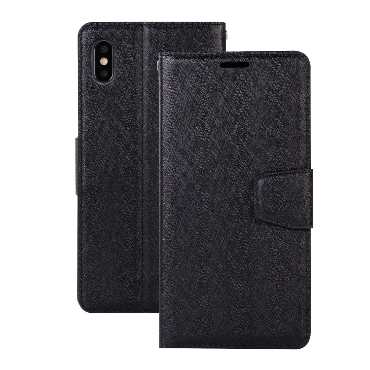 For iPhone XS Max Silk Texture Horizontal Flip Leather Case with Holder & Card slots & Wallet & Photo Frame