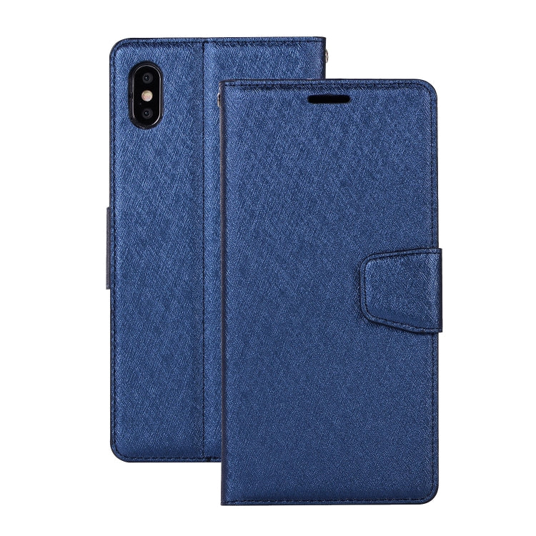 For iPhone XS Max Silk Texture Horizontal Flip Leather Case with Holder & Card slots & Wallet & Photo Frame