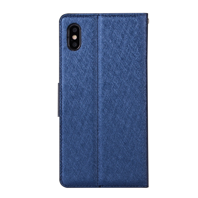 For iPhone XS Max Silk Texture Horizontal Flip Leather Case with Holder & Card slots & Wallet & Photo Frame