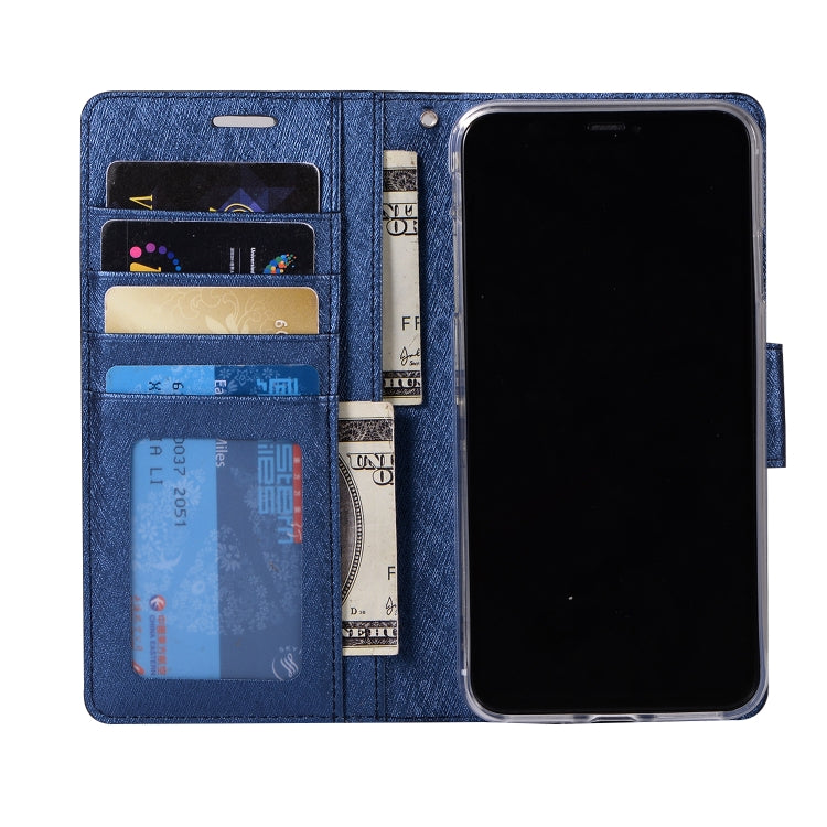 For iPhone XS Max Silk Texture Horizontal Flip Leather Case with Holder & Card slots & Wallet & Photo Frame