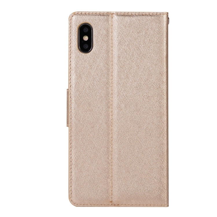 For iPhone XS Max Silk Texture Horizontal Flip Leather Case with Holder & Card slots & Wallet & Photo Frame