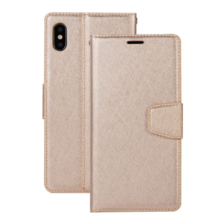 For iPhone XS Max Silk Texture Horizontal Flip Leather Case with Holder & Card slots & Wallet & Photo Frame