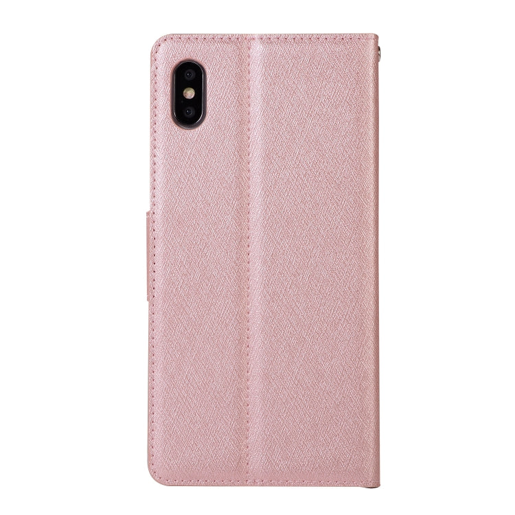 For iPhone XS Max Silk Texture Horizontal Flip Leather Case with Holder & Card slots & Wallet & Photo Frame