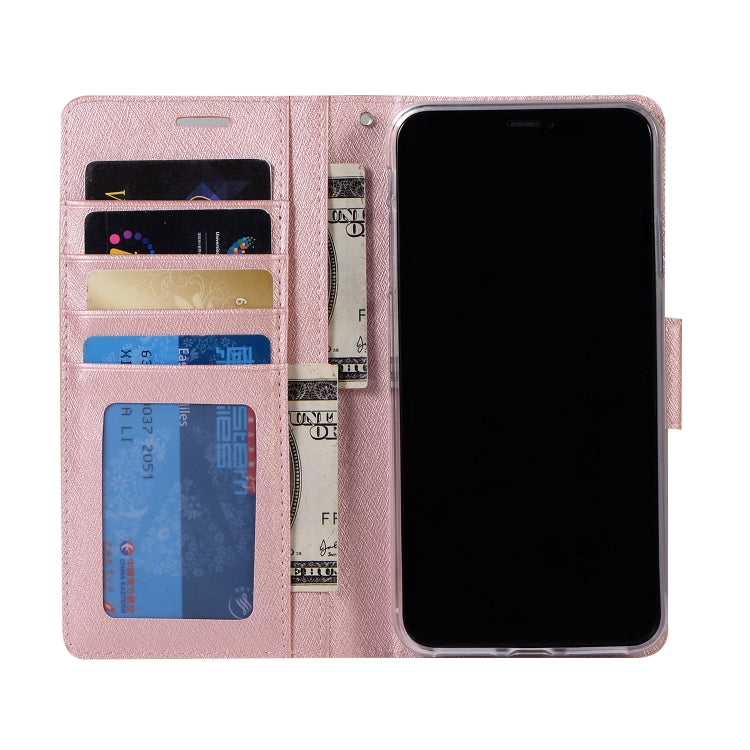 For iPhone XS Max Silk Texture Horizontal Flip Leather Case with Holder & Card slots & Wallet & Photo Frame