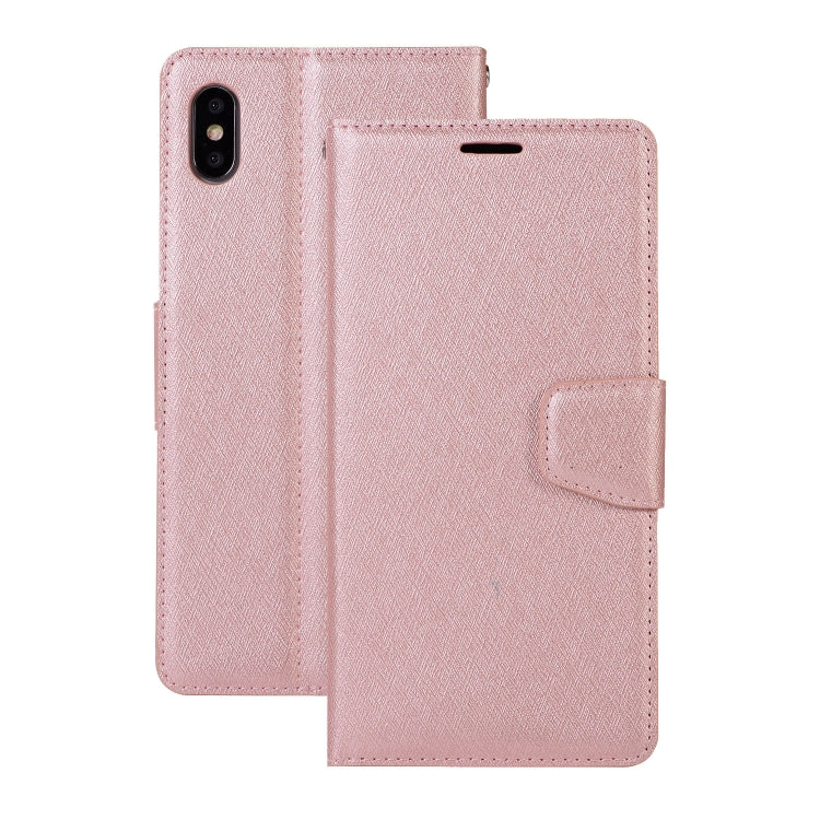 For iPhone XS Max Silk Texture Horizontal Flip Leather Case with Holder & Card slots & Wallet & Photo Frame