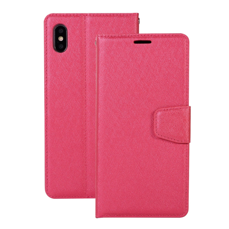 For iPhone XS Max Silk Texture Horizontal Flip Leather Case with Holder & Card slots & Wallet & Photo Frame