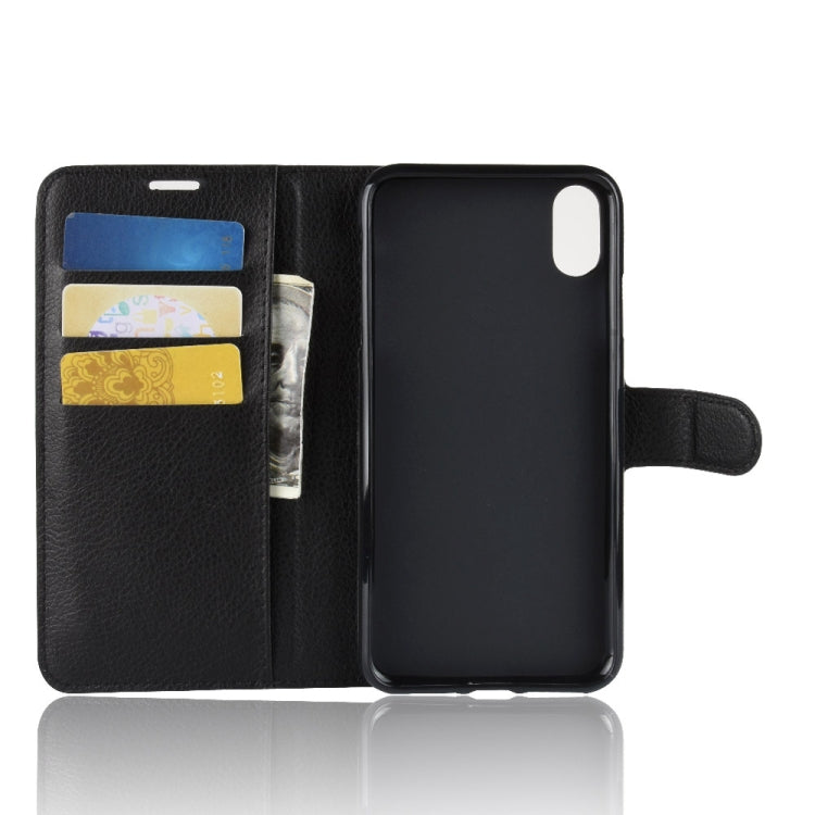 For iPhone XS Max Litchi Texture Horizontal Flip Leather Case with Wallet & Holder & Card Slots
