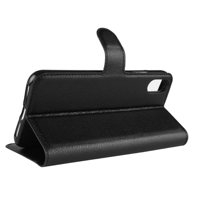 For iPhone XS Max Litchi Texture Horizontal Flip Leather Case with Wallet & Holder & Card Slots