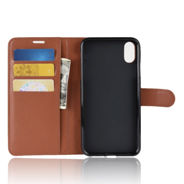 For iPhone XS Max Litchi Texture Horizontal Flip Leather Case with Wallet & Holder & Card Slots