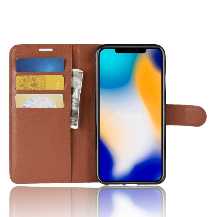 For iPhone XS Max Litchi Texture Horizontal Flip Leather Case with Wallet & Holder & Card Slots