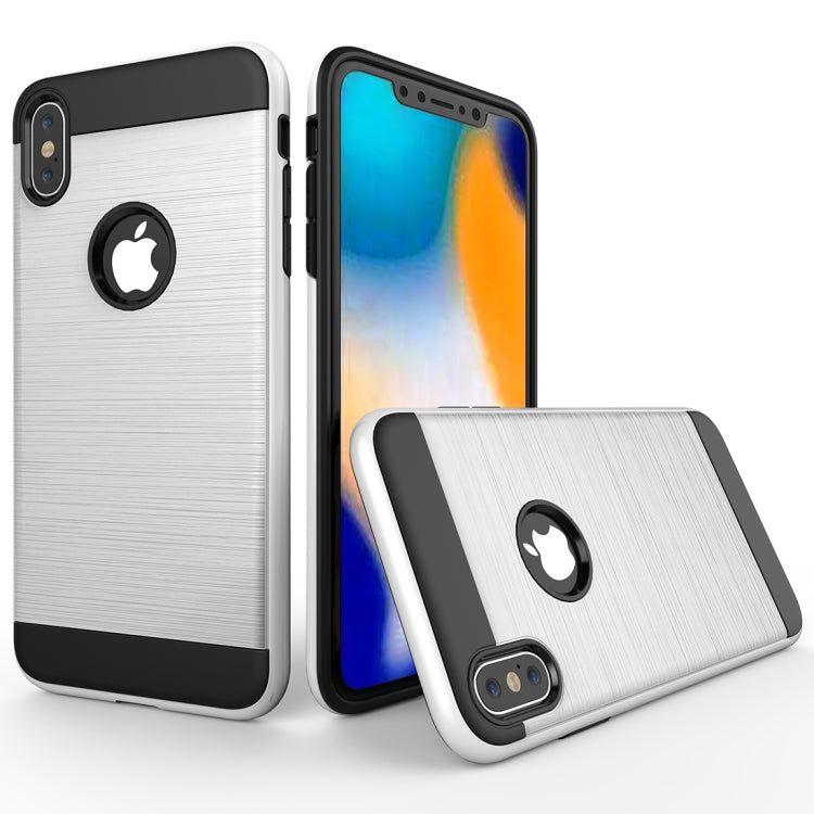 For iPhone XS Max Brushed Texture Shockproof Rugged Armor Protective Case