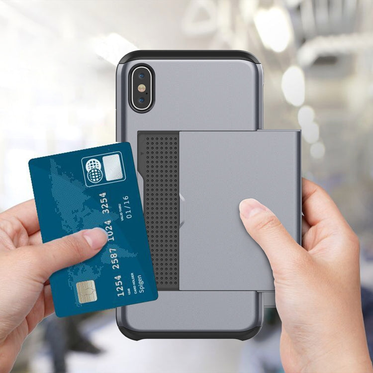 For iPhone XS Max Shockproof Rugged Armor Protective Case with Card Slot