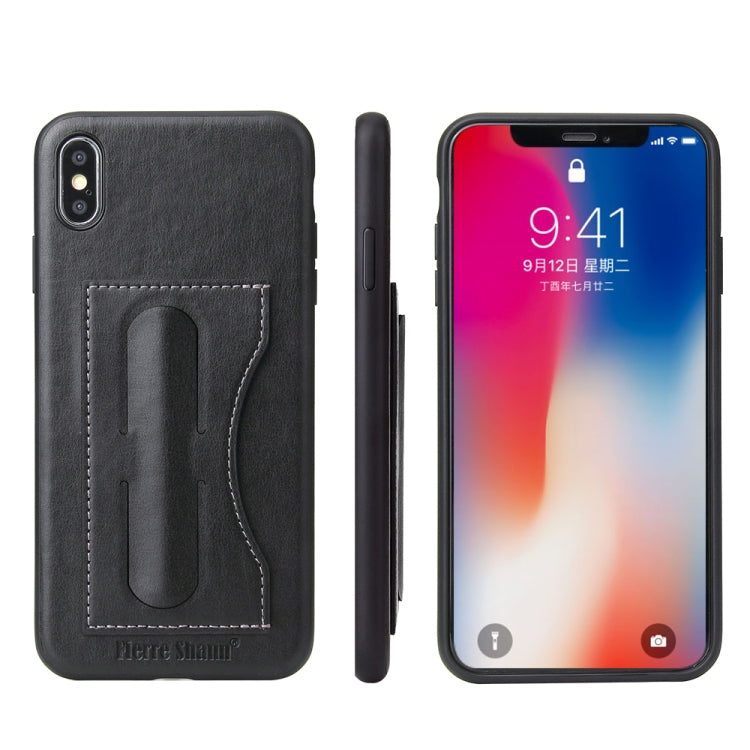 For iPhone XS Max Fierre Shann Full Coverage Protective Leather Case with Holder & Card Slot