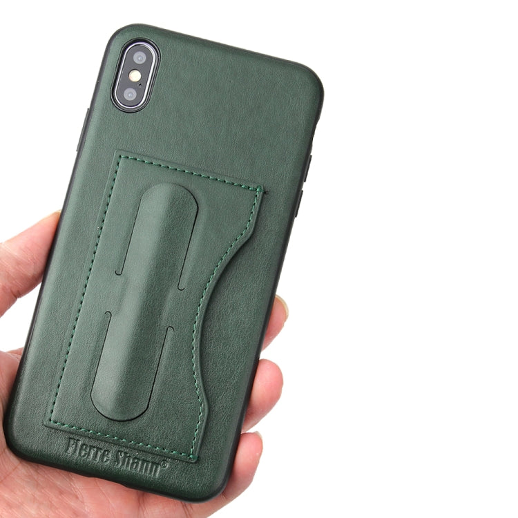 For iPhone XS Max Fierre Shann Full Coverage Protective Leather Case with Holder & Card Slot