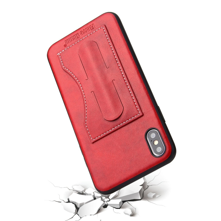 For iPhone XS Max Fierre Shann Full Coverage Protective Leather Case with Holder & Card Slot