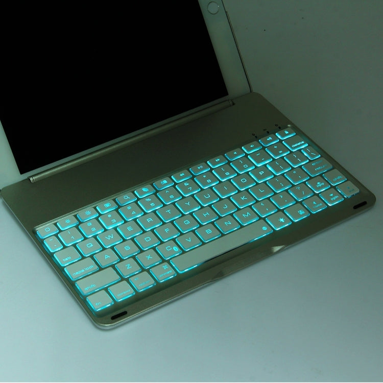 2 in 1 For iPad Air 2 Foldable Adjustable (0 - 135 Degrees) Aluminium Alloy Tablet Tablet Case Holder + Slim Bluetooth V3.0 Keyboard with 7 Colors LED Backlights & Intelligent Inductive Switch Function, Operation Distance: within 10m(Silver)