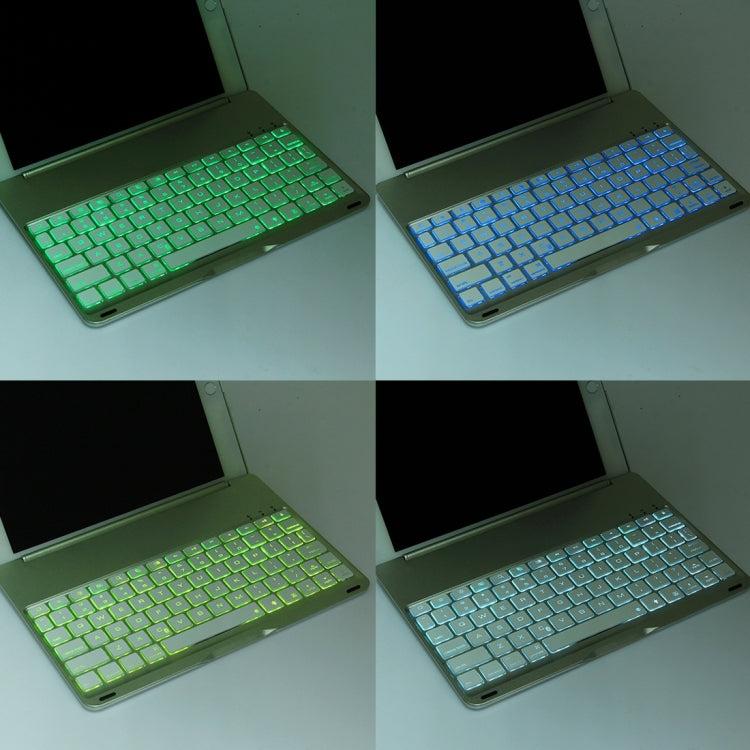2 in 1 For iPad Air 2 Foldable Adjustable (0 - 135 Degrees) Aluminium Alloy Tablet Tablet Case Holder + Slim Bluetooth V3.0 Keyboard with 7 Colors LED Backlights & Intelligent Inductive Switch Function, Operation Distance: within 10m(Silver)