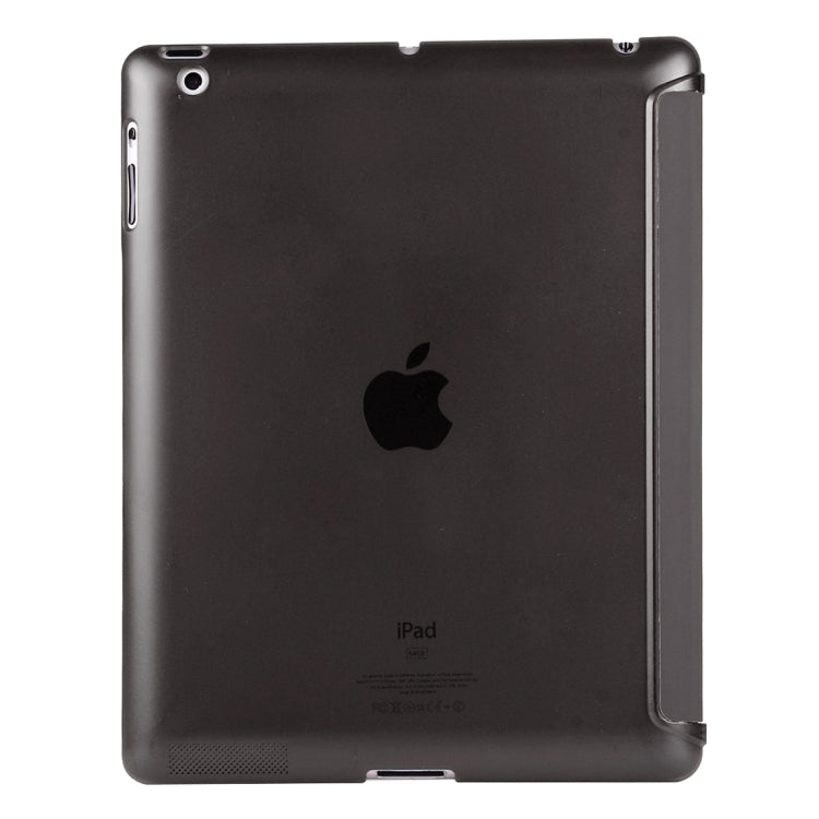 For iPad 4 / 3 / 2 Solid Color Horizontal Flip Leather Case with Holder & Sleep / Wake-up Function