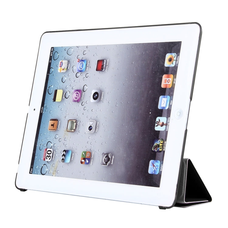 For iPad 4 / 3 / 2 Solid Color Horizontal Flip Leather Case with Holder & Sleep / Wake-up Function