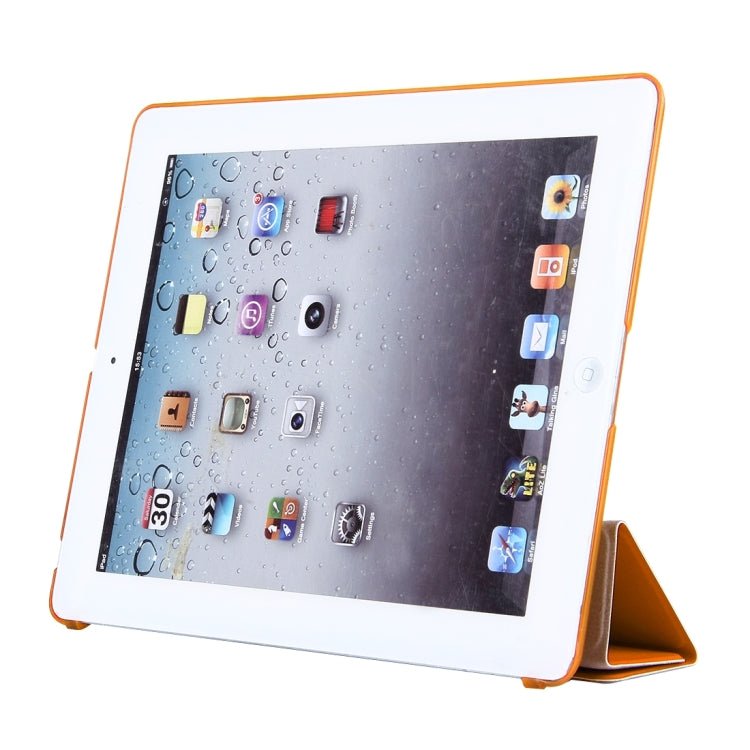 For iPad 4 / 3 / 2 Solid Color Horizontal Flip Leather Case with Holder & Sleep / Wake-up Function