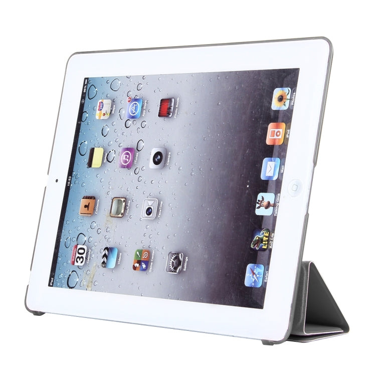 For iPad 4 / 3 / 2 Solid Color Horizontal Flip Leather Case with Holder & Sleep / Wake-up Function