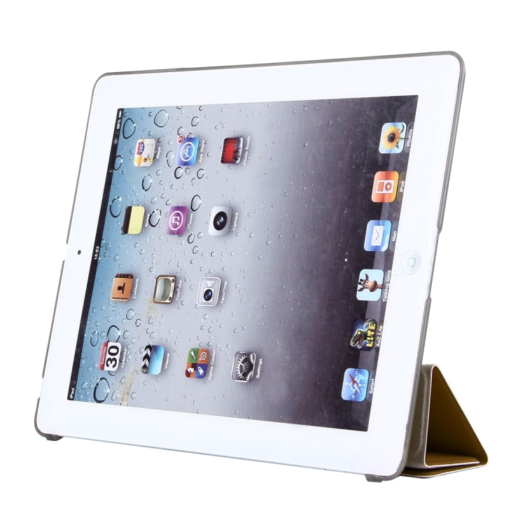 For iPad 4 / 3 / 2 Solid Color Horizontal Flip Leather Case with Holder & Sleep / Wake-up Function