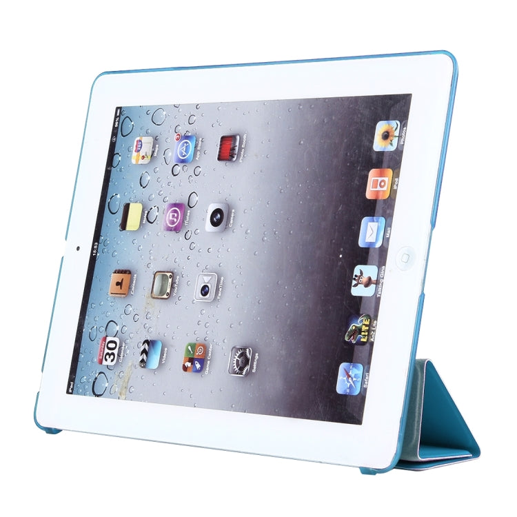 For iPad 4 / 3 / 2 Solid Color Horizontal Flip Leather Case with Holder & Sleep / Wake-up Function