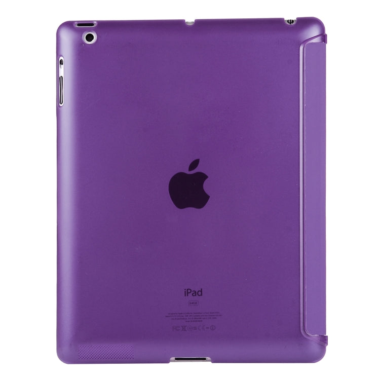 For iPad 4 / 3 / 2 Solid Color Horizontal Flip Leather Case with Holder & Sleep / Wake-up Function