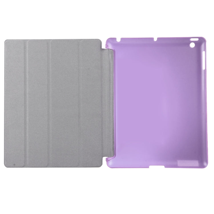 For iPad 4 / 3 / 2 Solid Color Horizontal Flip Leather Case with Holder & Sleep / Wake-up Function