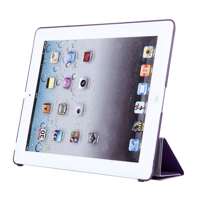 For iPad 4 / 3 / 2 Solid Color Horizontal Flip Leather Case with Holder & Sleep / Wake-up Function