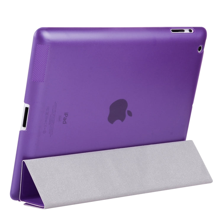 For iPad 4 / 3 / 2 Solid Color Horizontal Flip Leather Case with Holder & Sleep / Wake-up Function