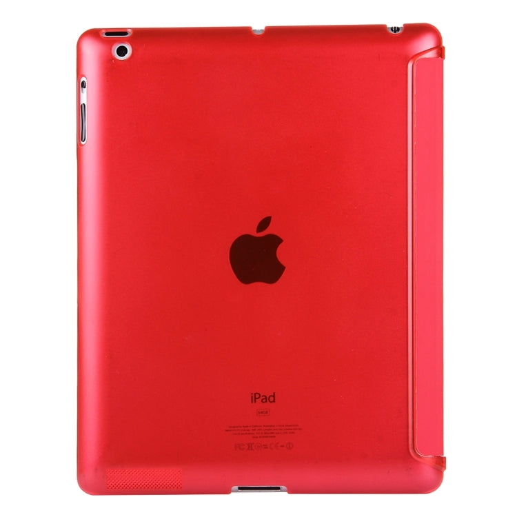 For iPad 4 / 3 / 2 Solid Color Horizontal Flip Leather Case with Holder & Sleep / Wake-up Function