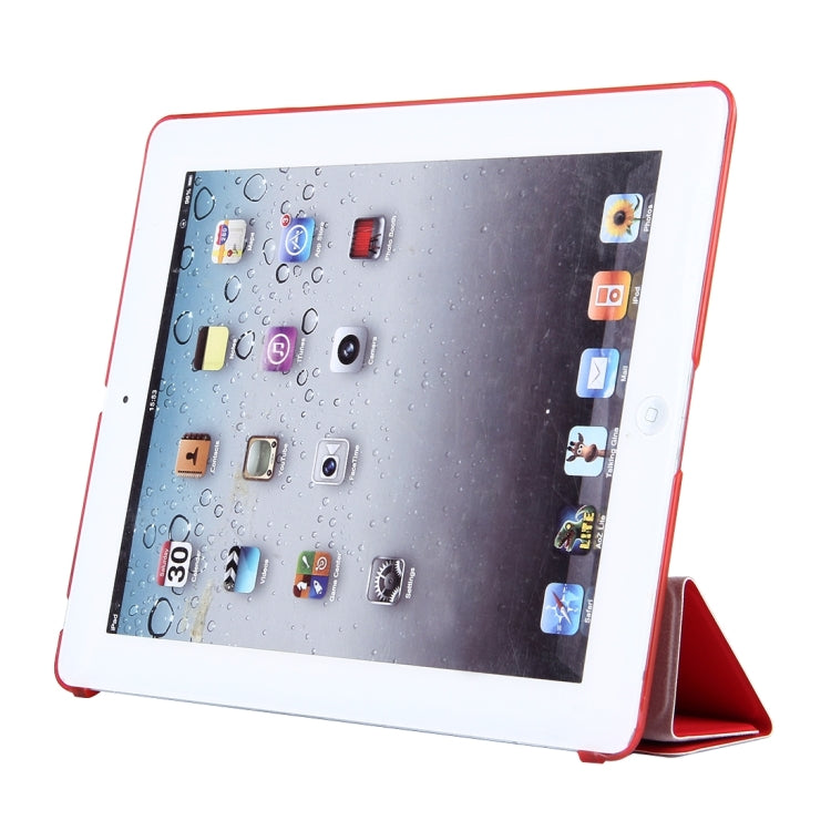 For iPad 4 / 3 / 2 Solid Color Horizontal Flip Leather Case with Holder & Sleep / Wake-up Function