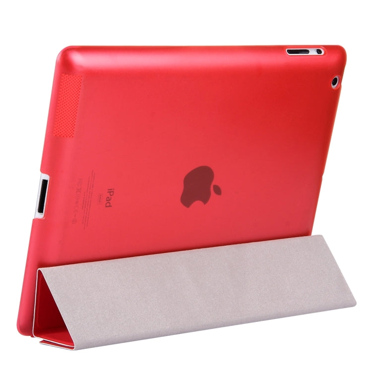 For iPad 4 / 3 / 2 Solid Color Horizontal Flip Leather Case with Holder & Sleep / Wake-up Function